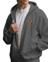 Tekir Kedi Baskılı Tam Boy Fermuarlı Hoodie – Unisex Oversize