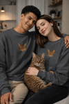 Tekir Kedi Desenli Sevgili Sweatshirt – Unisex Çift Kombini