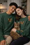 Tekir Kedi Desenli Sevgili Sweatshirt – Unisex Çift Kombini