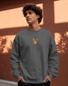 Tekir Kedi Figürlü Unisex Sweatshirt – DTF Baskı (Füme / Koyu Yeşil)