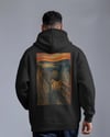 The Scream Köpek Tasarımlı Siyah Unisex Kapüşonlu Sweatshirt – Sanatsal & Retro Hoodie
