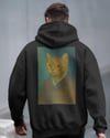 Van Gogh Kedi Tasarımlı Siyah Unisex Kapüşonlu Sweatshirt – Sanatsal & Retro Hoodie
