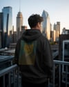 Van Gogh Kedi Tasarımlı Siyah Unisex Kapüşonlu Sweatshirt – Sanatsal & Retro Hoodie