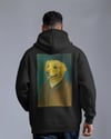 Van Gogh Köpek Tasarımlı Siyah Unisex Kapüşonlu Sweatshirt – Sanatsal & Retro Hoodie