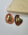 OVAL GOLD DETAYLI KÜPE 