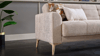 Luis Üçlü Koltuk - Vizon - Meşe Renk Ayak