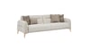 Riga Üçlü Koltuk - Krem - Meşe Renk Ayak
