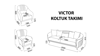 Victor Üçlü Koltuk - Vizon