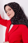 Levidor Kırmızı Mine Çiçeği Twill İpek Eşarp