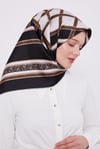 Levidor Siyah Motif Desen Twill Ipek Eşarp