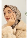 Twill İpek Eşarp - 11393-15 Vizon Siyah