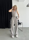 Çizgili Astarlı Yelek Pantolon Takım