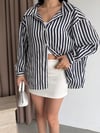 Çizgili Oversize Gömlek