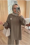 Fitilli Armalı Detaylı Oversize Kaşkorse Basic Alt Üst Takım
