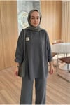 Fitilli Armalı Detaylı Oversize Kaşkorse Basic Alt Üst Takım
