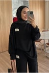 Fitilli Armalı Detaylı Oversize Kaşkorse Basic Alt Üst Takım