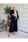 Harika Komple Piliseli Bol Paça Pantolon Ve Tunik Sandy Takım