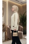 Kadın Bisiklet Yaka Tesettür Yırtmaçlı Armalı Tunik Sweat Sweatshirt