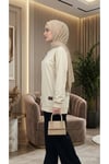 Kadın Bisiklet Yaka Tesettür Yırtmaçlı Armalı Tunik Sweat Sweatshirt