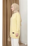 Kadın Bisiklet Yaka Tesettür Yırtmaçlı Armalı Tunik Sweat Sweatshirt