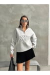 Kadın Fermuar Detaylı Sweat
