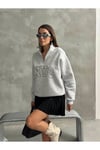 Kadın Fermuar Detaylı Sweat