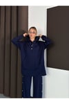 KADIN MODAL KUMAŞ PREMİUM KALİTE ÇIT ÇIT DETAY CEPLİ TAKIM
