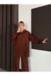 KADIN MODAL KUMAŞ PREMİUM KALİTE ÇIT ÇIT DETAY CEPLİ TAKIM