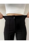 Krep Kumaş Likralı Ön Çimalı İspanyol Paça Palazzo Kadın Pantalon