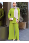 Pliseli Sandy Tunik Pantolon Takım