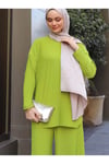 Pliseli Sandy Tunik Pantolon Takım