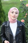 Tesettür Penye Şal Hijap Modeli- Pembe