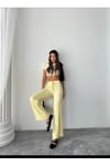 YÜKSEK BEL FİTİLLİ BELİ LASTİKLİ YAZLIK KADIN PANTOLON