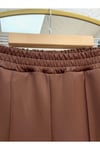 Zayna Bol Paça Çımalı Skuba Dalgıç Pantolon-MT3555 Kahve