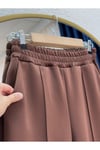 Zayna Bol Paça Çımalı Skuba Dalgıç Pantolon-MT3555 Kahve