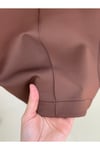 Zayna Bol Paça Çımalı Skuba Dalgıç Pantolon-MT3555 Kahve