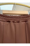 Zayna Bol Paça Çımalı Skuba Dalgıç Pantolon-MT3555 Kahve