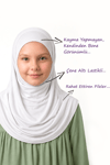 Kız Çocuk Pratik Başörtü Pamuklu Meryem Model Beyaz detay