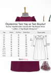 Hüma Model bordo kız çocuk elbise ölçü tablosu