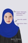 Kız Çocuk Pratik Başörtü Pamuklu Meryem Model Saks Mavisi