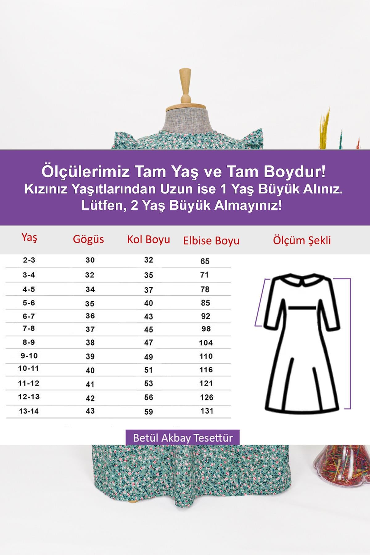 Kız Çocuk Viskon %100 Pamuk Tesettür Elbise Amine Model Uzun Tam Boy Elbise