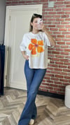 çiçek desenli baskılı tshrt