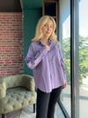 Çizgili Oversize Poplin Gömlek