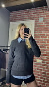 Kadın Gri Bisiklet Yaka Uzun Kollu Kazak