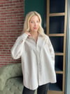 Krem Oversize Düğmeli Gömlek