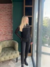 Siyah Yüksek Bel Düz Paça Pantolon
