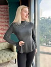 Uzun Kollu Peplum Bluz