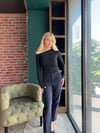 Yüksek Bel Pileli Premium Pantolon Lacivert