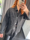 Full Taşlı Siyah Kot Ceket