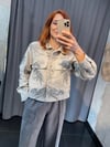 Nakışlı pullu gabardin ceket